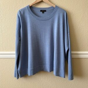 J. Crew 100% Merino Wool Relaxed Fit Crewneck Sweater XS Oversized Blue